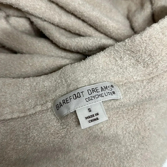 Barefoot Dreams CozyChic Lite Long Weekend Cardi Open Front Cardigan Tan Small - Picture 7 of 11